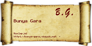 Bunya Gara névjegykártya